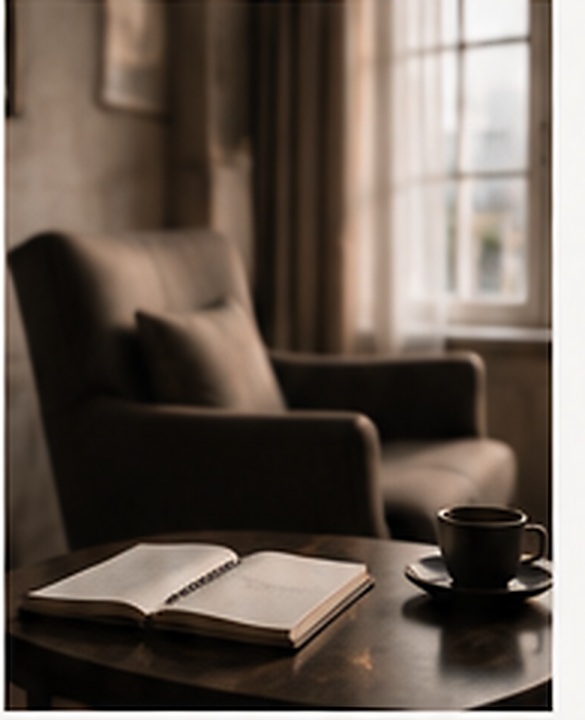 Quiet armchair and notebook